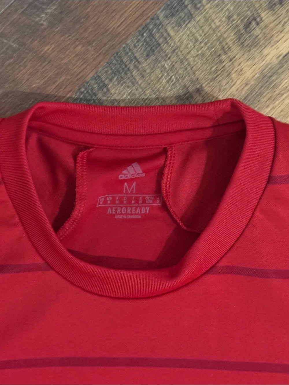 Adidas AeroReady Red Striped Performance Soccer Jersey Shirt Men’s Medium
